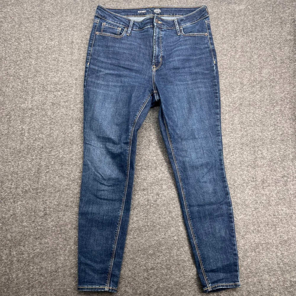 Old Navy Rockstar Super Skinny High Rise Dark Wash Jeans Women 14 Secret Smooth